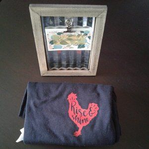 Handmade Black with Farm Red Rooster Vinyl Graphic